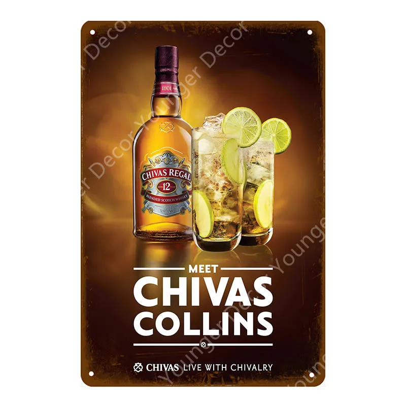 Винтажный пивной плакат Chivas Regal металлические жестяные вывески классические напитки виски декоративная табличка Настенная Наклейка для паба бара клуба домашний декор - Цвет: YD6173D