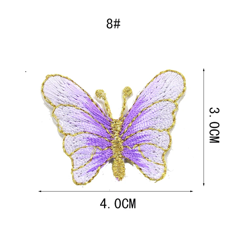 JOD Утюг на вышитой одежде с бабочкой нашивка Стрекоза Ткань аппликация глажка аппликации для одежды наклейки для шитья - Цвет: 8