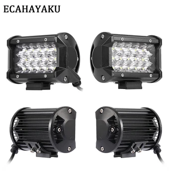

ECAHAYAKU 4 Pcs 5 inch LED Light Bar 54W Spot Beam IP68 Tri-row Led Work Light Bar Offroad for ATV SUV Work Light Trucks 12V 24V