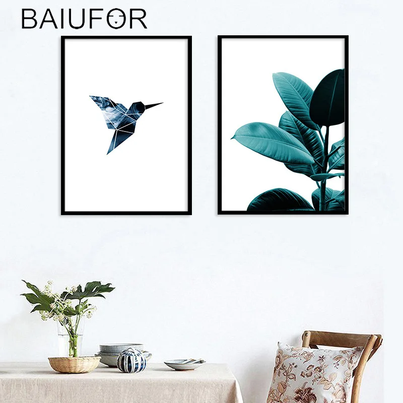 Baiufor Nordic плакат растений изображение Книги по искусству принт настенные панно настенные Книги по искусству абстрактное животное холст для