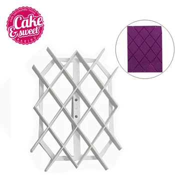 

Rhombus Fondant Cake Decorating Mold Grid Shaped Plastic Printing Biscuits Cookies Cutter Embosser Cake Tools