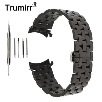 

22mm Stainless Steel Watchband for Vector Luna Meridian Smart Watch Band Curved End Strap Wrist Belt Bracelet Black Gold Silver