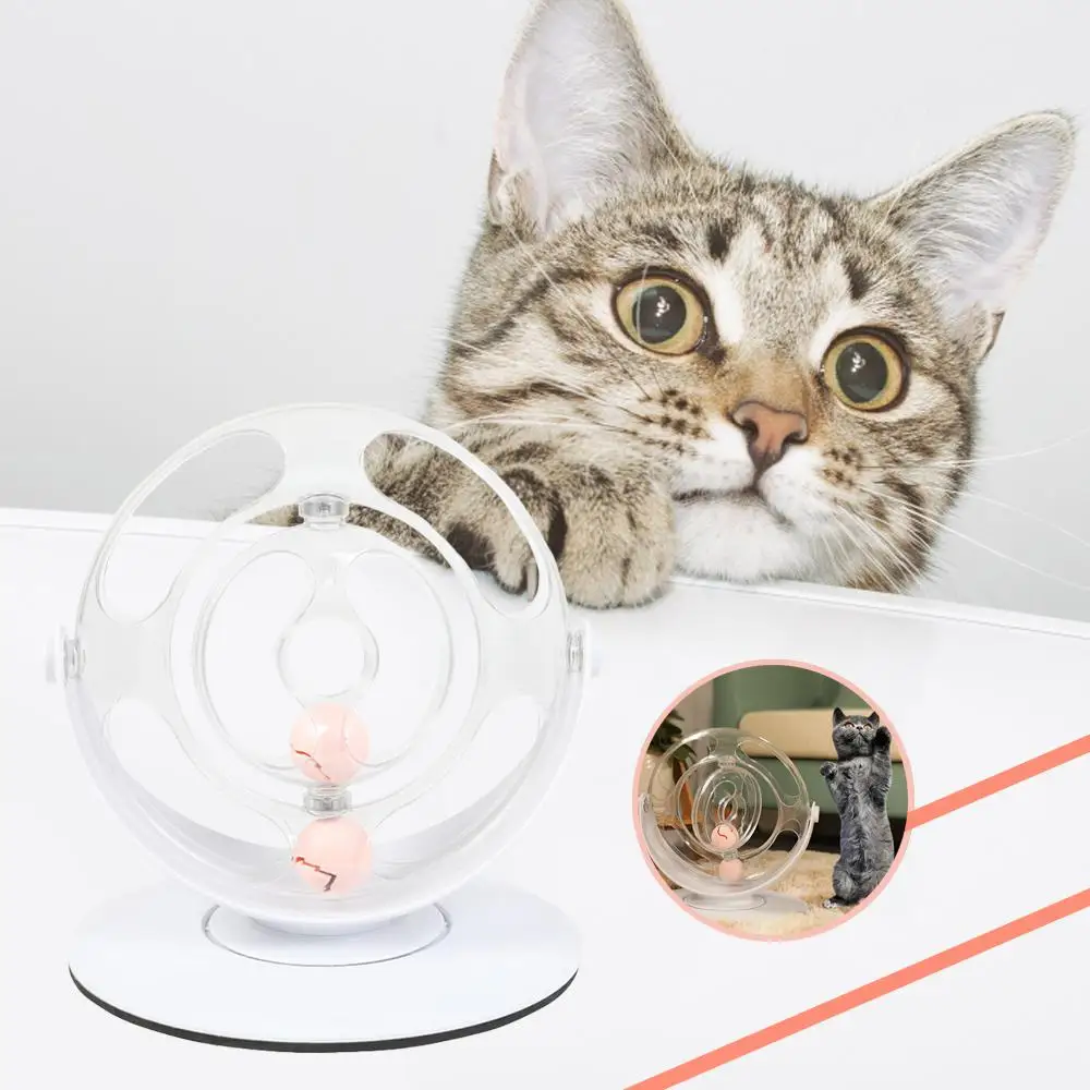 Cat Interactive Toy Turntable Electric Kitten Funny Toys Space Ring Puzzle Pet Play Automatic with 360° Rotating Pet Toy