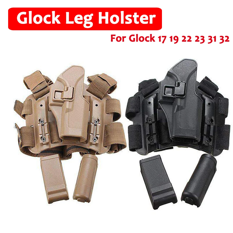 

Hot ! Glock Gun Leg Holster Military Pistol Glock 17 19 22 23 31 32 Right Hand Gun Holster Hunting Equipment Tactical Gun Carry
