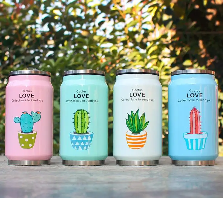 Cute-Plant-Pattern-Straw-Thermos-Mug-Stainless-Steel-Vacuum-Flasks-Thermal-Bottle-Kid-Child-Cans-Cup