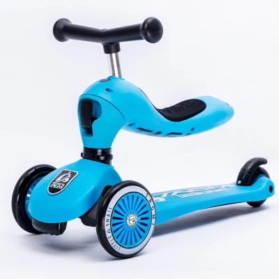 Детский трехколесный самокат для езды на велосипеде, трехколесный велосипед для детей 3 в 1, балансировочный велосипед, игрушка, коляска yoya - Цвет: Синий