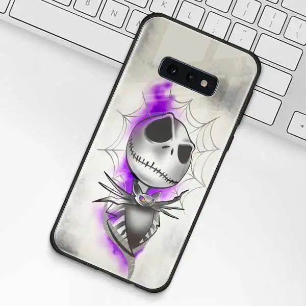 Чехол из закаленного стекла Jack Skellington Before Christmas для samsung Galaxy S10 S10e S9 S8 S10 Plus Note 9 A50 A30 - Цвет: 010