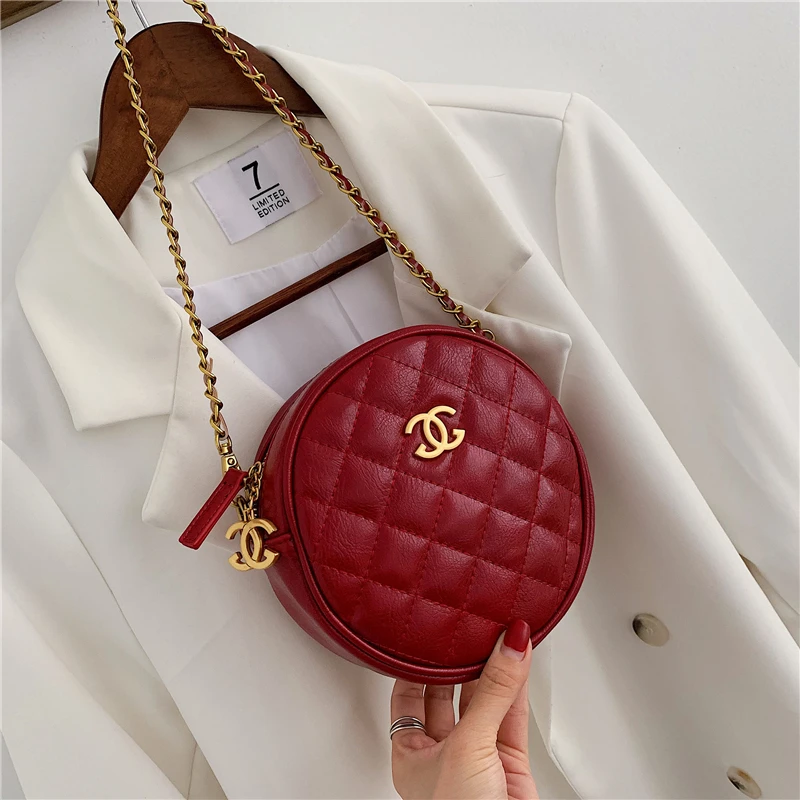 Ladies Shoulder Bags Women Sling Messenger Bag Chain Crossbody Mini Round Handbag 5231