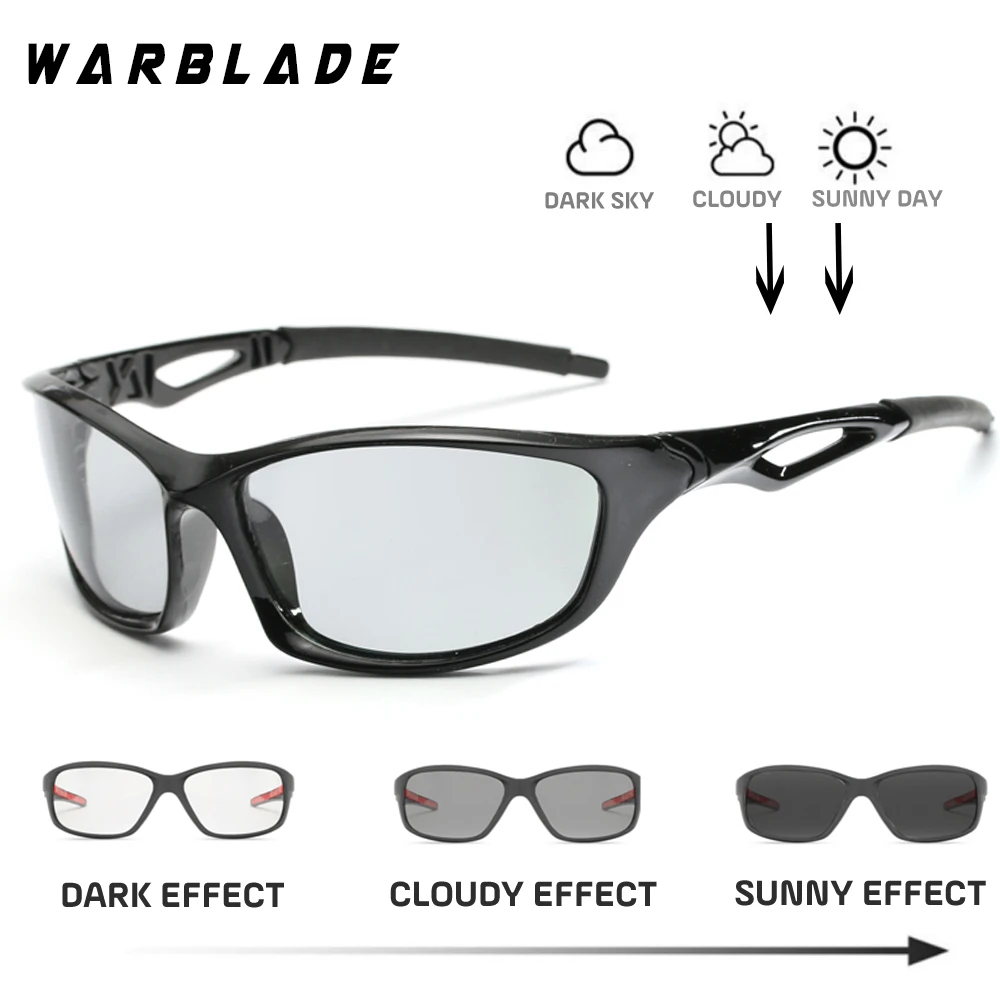 WarBLade Pochromic Sunglasses Men Polarized Chameleon Discoloration Sun glass...