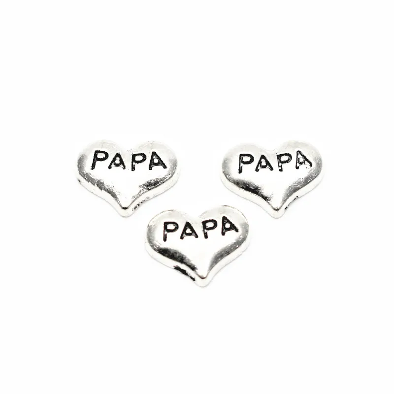 Newest 10pcs/lot MUM PAPA Brother floating charms living glass floating memory locket charms jewelry