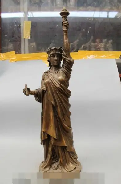 

S3240 31"Western Bronze Copper classical Statue of Liberty Goddess Art Sculpture