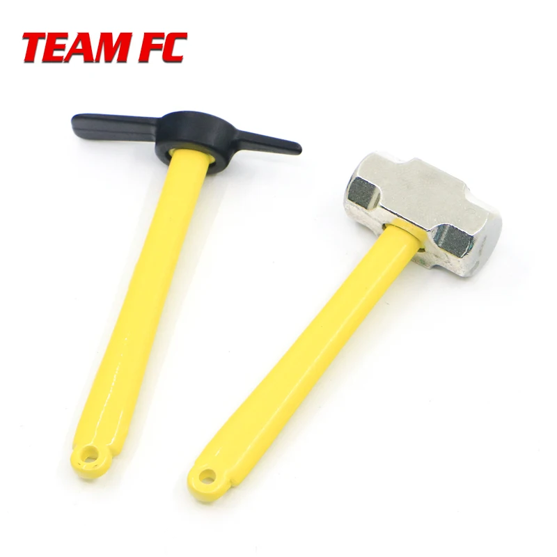 

2pcs RC Car Simulation Mini Hammer Decoration for 1:10 RC Crawler Accessories Traxxas TRX-4 Tamiya CC01 Axial SCX10 90046 S161