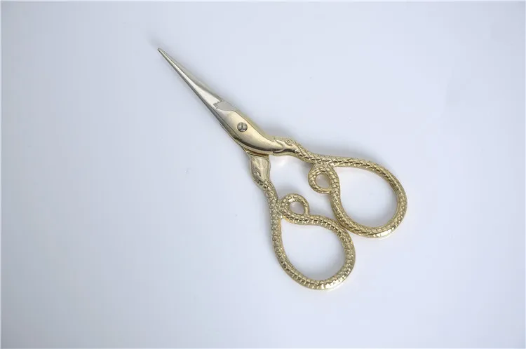 Snake No.6 of Chinese Zodiac Stainless Steel Blade Antique Vintage Design Sewing & Embroidery Scissor gold-plating Wholesale