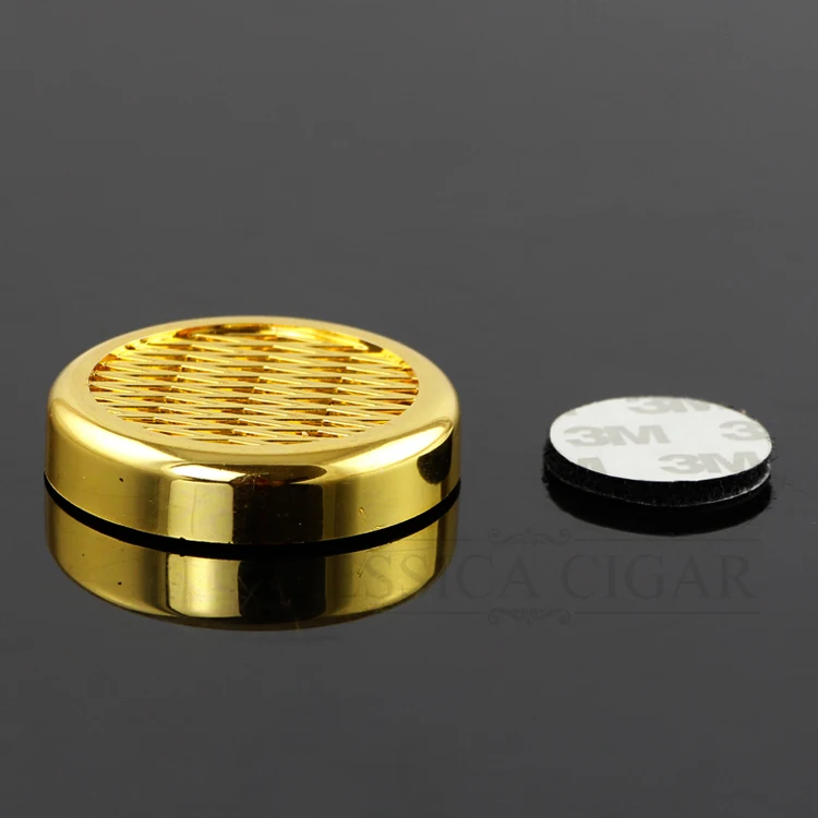 GALINER Humidor Round Plastic Cigarette Cigar Humidifier Golden Silver