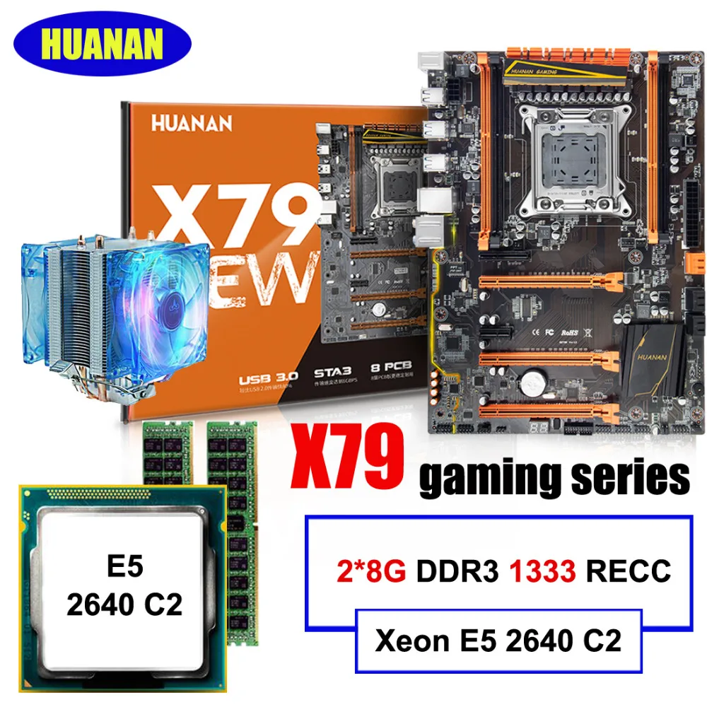 New arrival HUANAN deluxe X79 LGA2011 motherboard CPU Xeon E5 2640 C2 with CPU fan RAM 16G(2*8G) DDR3 1333 RECC New arrival HUANAN deluxe X79 LGA2011 motherboard CPU Xeon E5 2640 C2 with CPU fan RAM 16G(2*8G) DDR3 1333 RECC