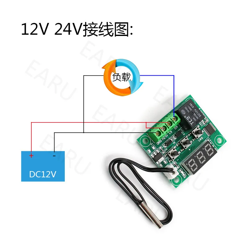 W1209 LED Digital Thermostat Temperature Control Thermometer Thermo Controller Switch Module DC 12V Waterproof NTC Sensor