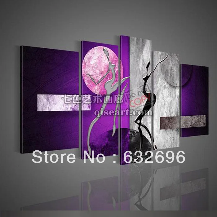 

Free shipping Modern frameless decorative hand painted oil painting brief frameless combination of the murals paintings painting
