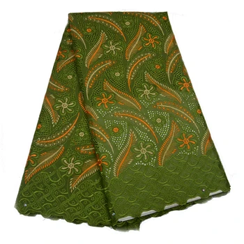

Latest African Swiss Voile Lace 2018 High Quality Colorful Dry Lace Embroidered Cotton Voile Lace For Man Clothes H524-2