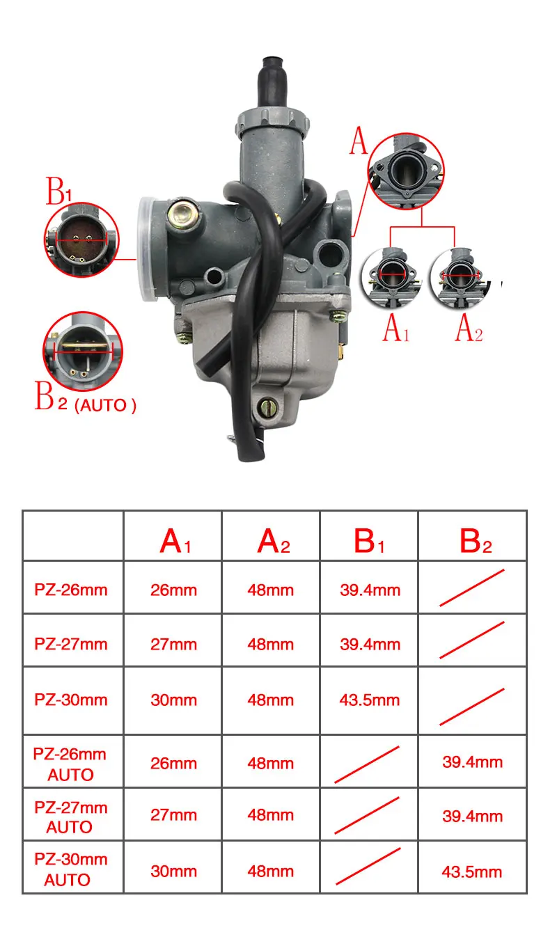 Alconstar Keihin мотоциклетные PZ30 30 мм карбюратора Авто Ману Carburador для 200cc CG200 картинг одноцилиндровый для верховой езды Тип