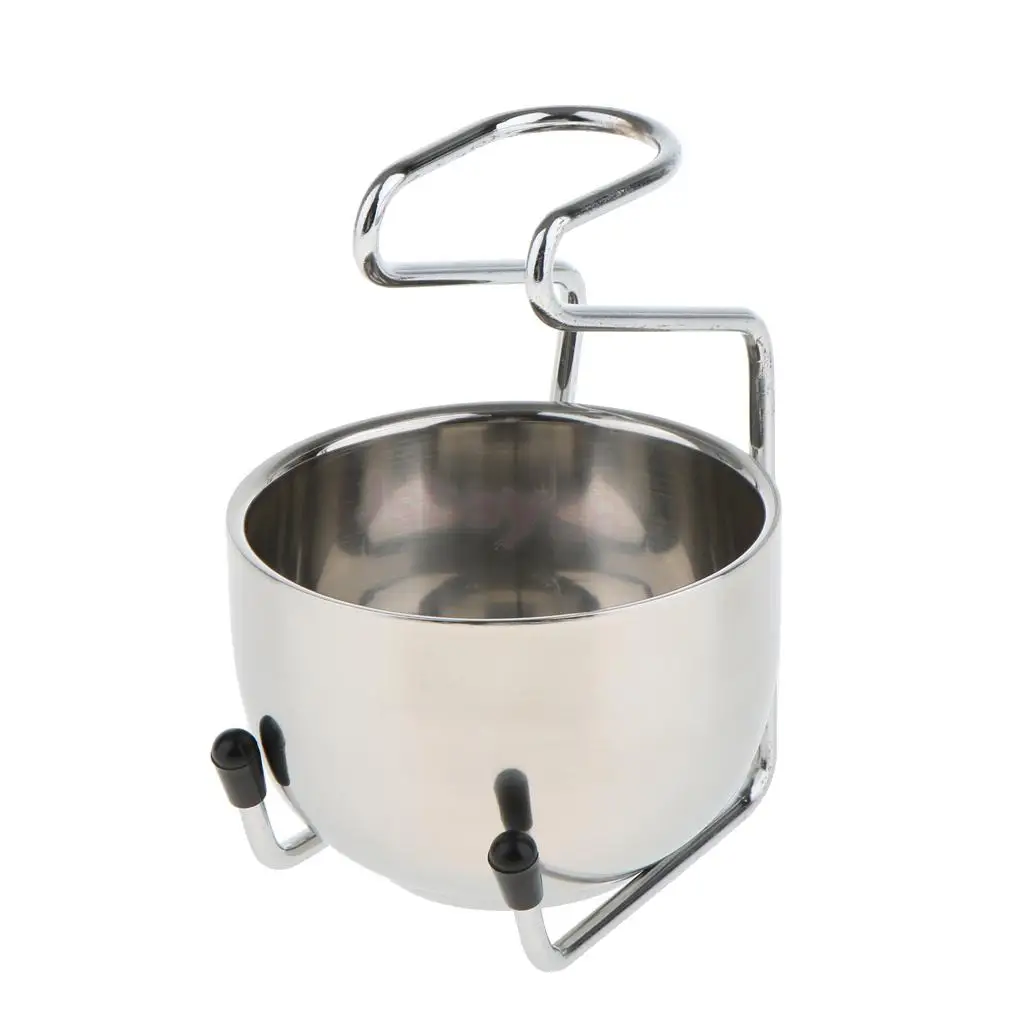 Premium Stainless Steel Soap Cream Mug Bowl & Shaving Brush Razors
