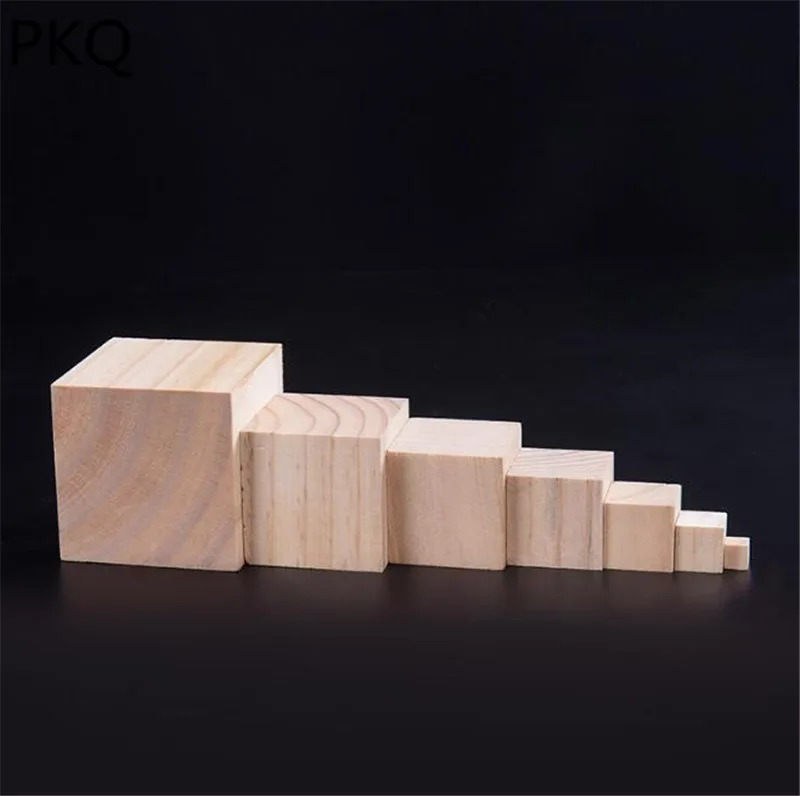 

30mm/40mm/50mm Solid Wood Cube Wooden Square Blocks Kids Early Educational Toys DIY Woodwork Craft Decoration Unfinished Wood