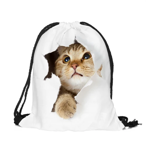 Cat Escape 3D печати Для женщин классический навсегда бренд Mochila Escolar человек сумки