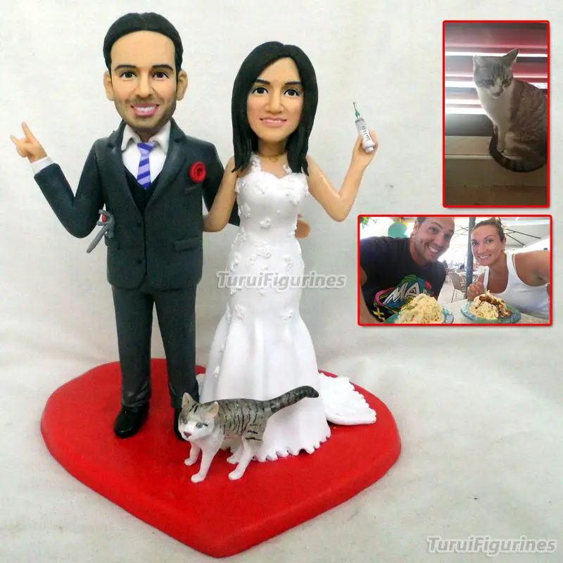 Полимерная глина ooak миниатюрная кукла фигурка knick knacks свадебное украшение торт