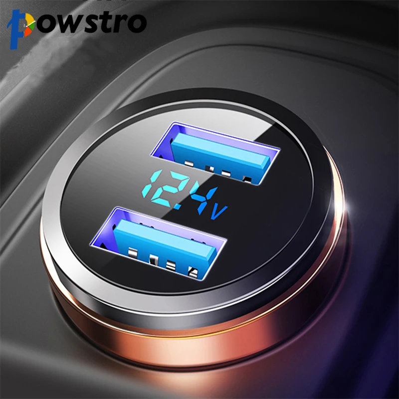 

3.1A 5V Dual USB Car Charger LED Display Quick Charging Smart Surge Protection Fuse Mode Car Charger for Moblie Phone