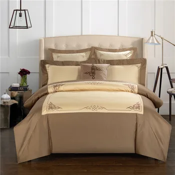 

60S Egyptain Cotton Embroidery Luxury Chinese Oriental Style Bedding set Queen King size Duvet cover Bed sheets set 36