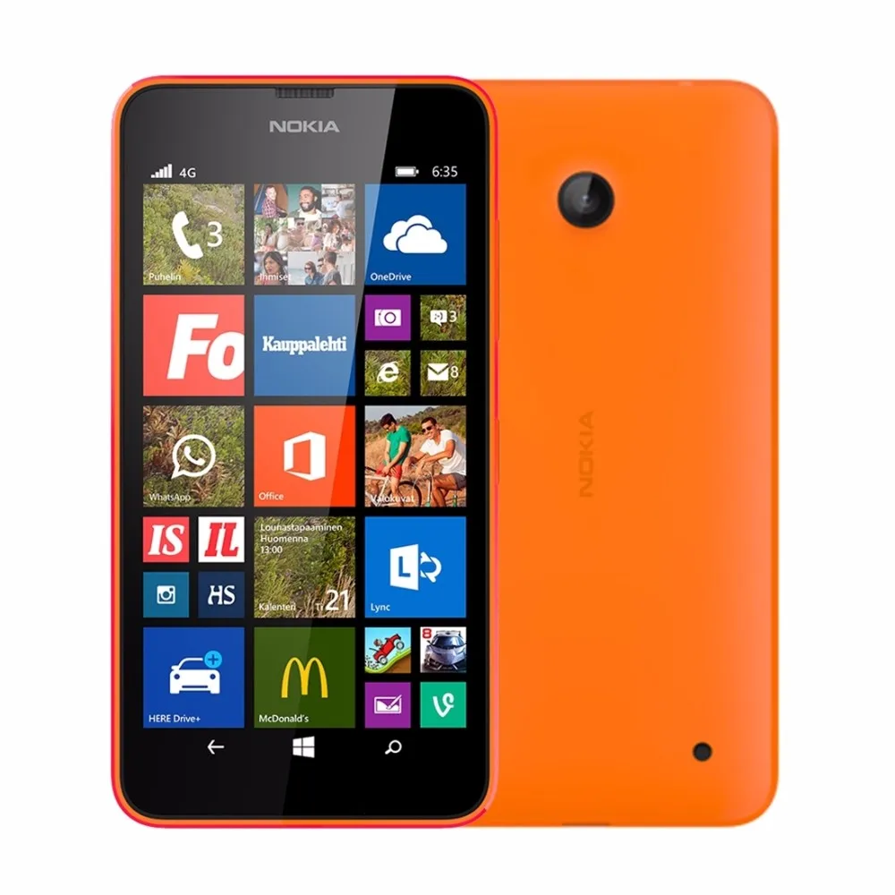 Nokia Lumia 635 Windows Phone 4," экран четырехъядерный 1,2 ГГц 8G rom 5.0MP wifi gps разблокированный 4G LTE телефон для пожилых людей