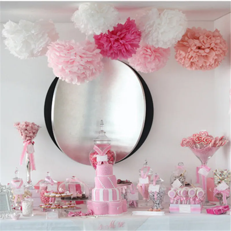 

6pcs/set 10''(25CM) Paper Flower Ball Handmade Craft Wedding Birthday Party Supply Tissue Paper Pom Poms Marriage Car Decoration