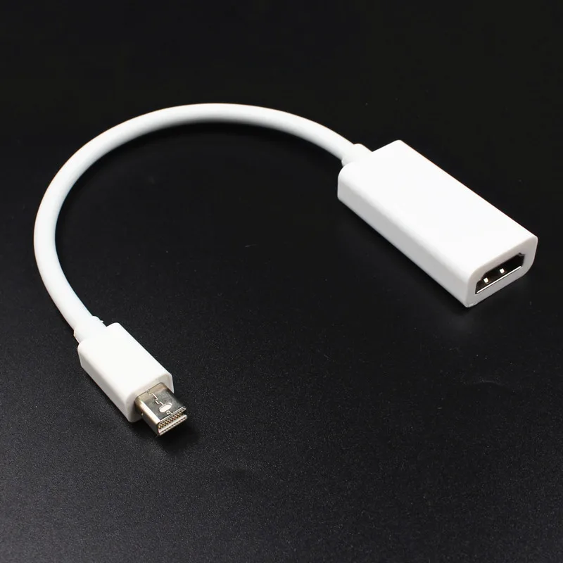 Mini DP к HDMI кабель конвертер адаптер Mini display порт Дисплей Порт DP к HDMI адаптер для Apple Mac Macbook Pro Air ноутбук - Цвет: Белый