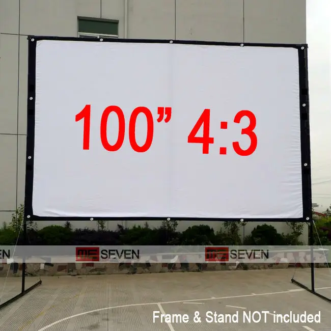 100 Inch 43 Projector Screen Canvas Matt White Portable Projection
