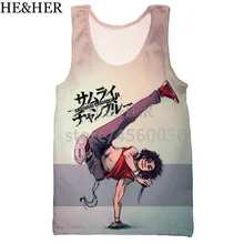 Аниме самурая чамплу 3D с принтами на бретелях для мужчин модные летние на бретелях выработать мужские женские Топы Холтер на бретелях