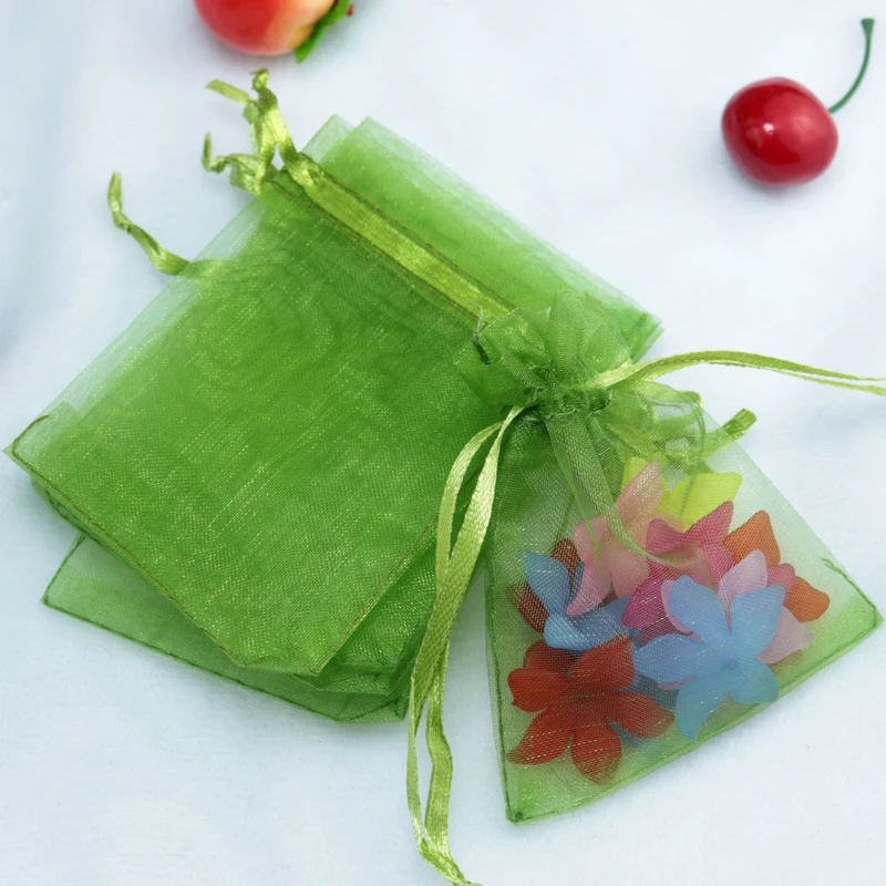 Wholesale 100pcs High Quality 17x23cm Large Organza Bag Olive Color
