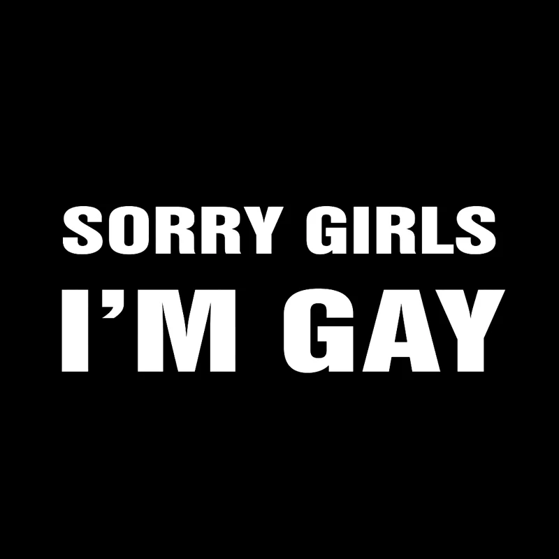 QYPF 14 см* 5,3 см забавная виниловая наклейка на автомобиль с надписью «Sorry Girls I'm Gay», черный, серебристый цвет, аксессуары C15-1948 - Название цвета: Серебристый