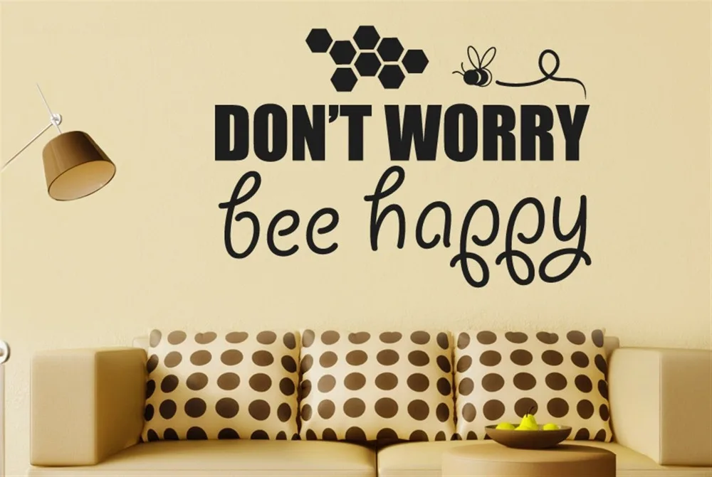 Dont Worry Bee Hy Vinyl Quote Wall Decal Sticker Art Home Dont Worry Bee Hy Vinyl Quote Wall Decal Sticker Art Home Decor In Stickers From Garden On Aliexpress Alibaba Group