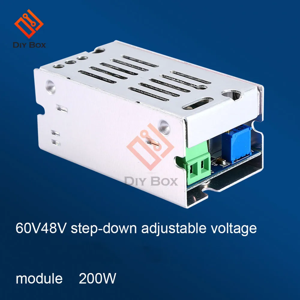 

200W 15A DC-DC 8-60V to 1-36V Synchronous Buck Converter Step Down Power Transformer Supply Voltage Regulator Aluminum Case