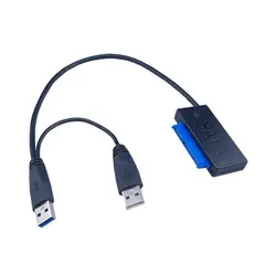 10 шт./партия --- USB 3.0 до 7 + 15pin SATA w/USB2.0 Мощность адаптер конвертер кабель для передачи данных для внешних 2.5 "1,8-дюймовый жёсткий диск HDD SSD