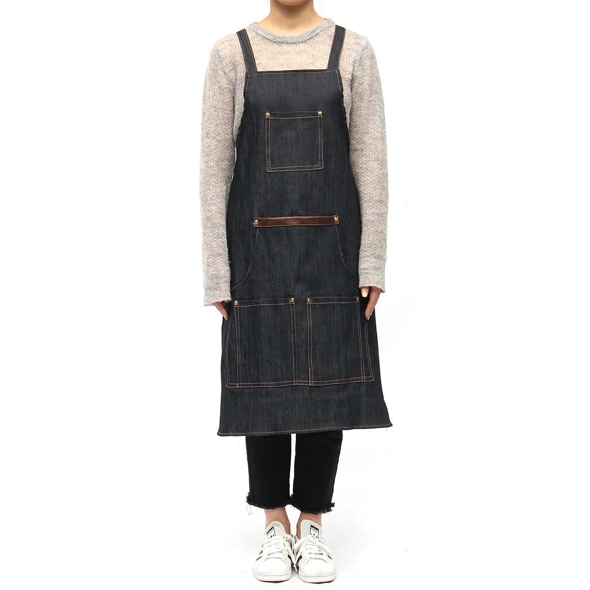 

Pro Salon Jean Hairdressing Hair Cutting Cape Barber Denim Apron Dyeing Gown Hairdresser Styling Cloth With Pocket