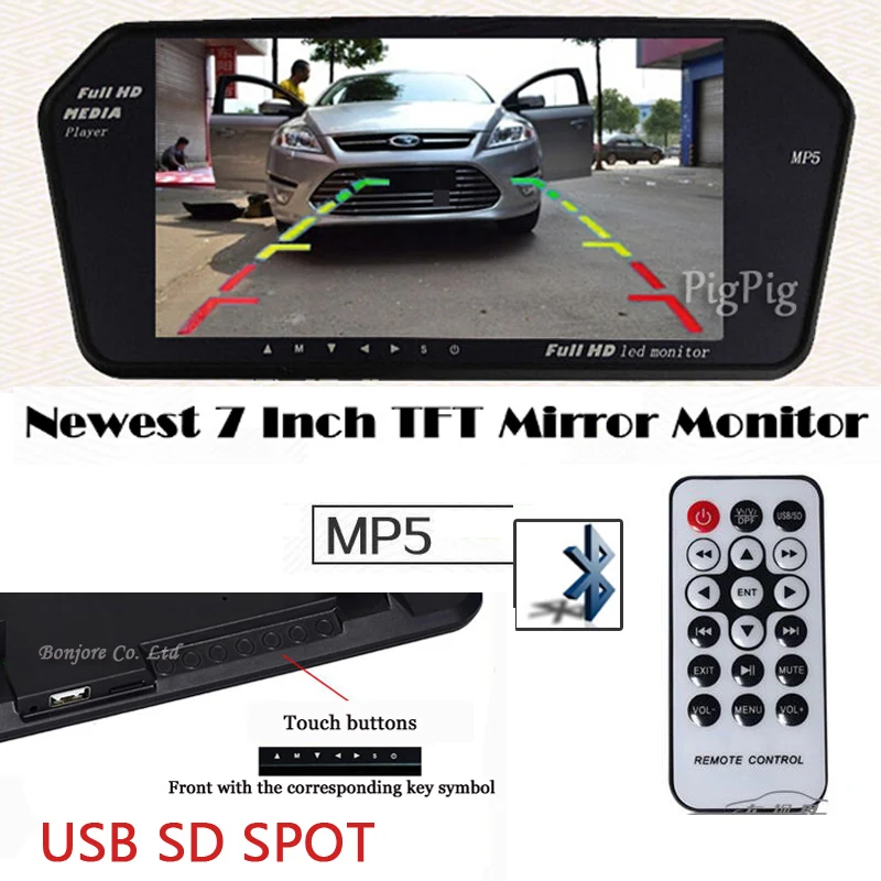 Koorinwoo Latest High Resolution 1024 600 7 TFT LCD font b Car b font Rear View