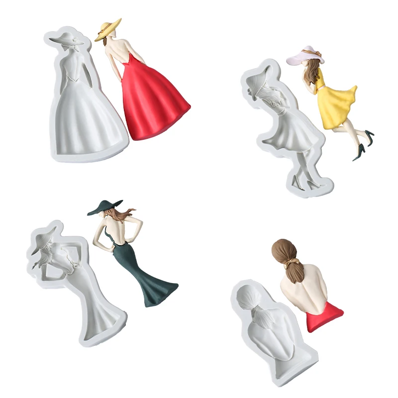 

Pretty Princess Girl Silicone Mould Fondant Cake Decorating Mold Chocolate Soft Candy Mould Cake Decorating Tool Baking Utensils