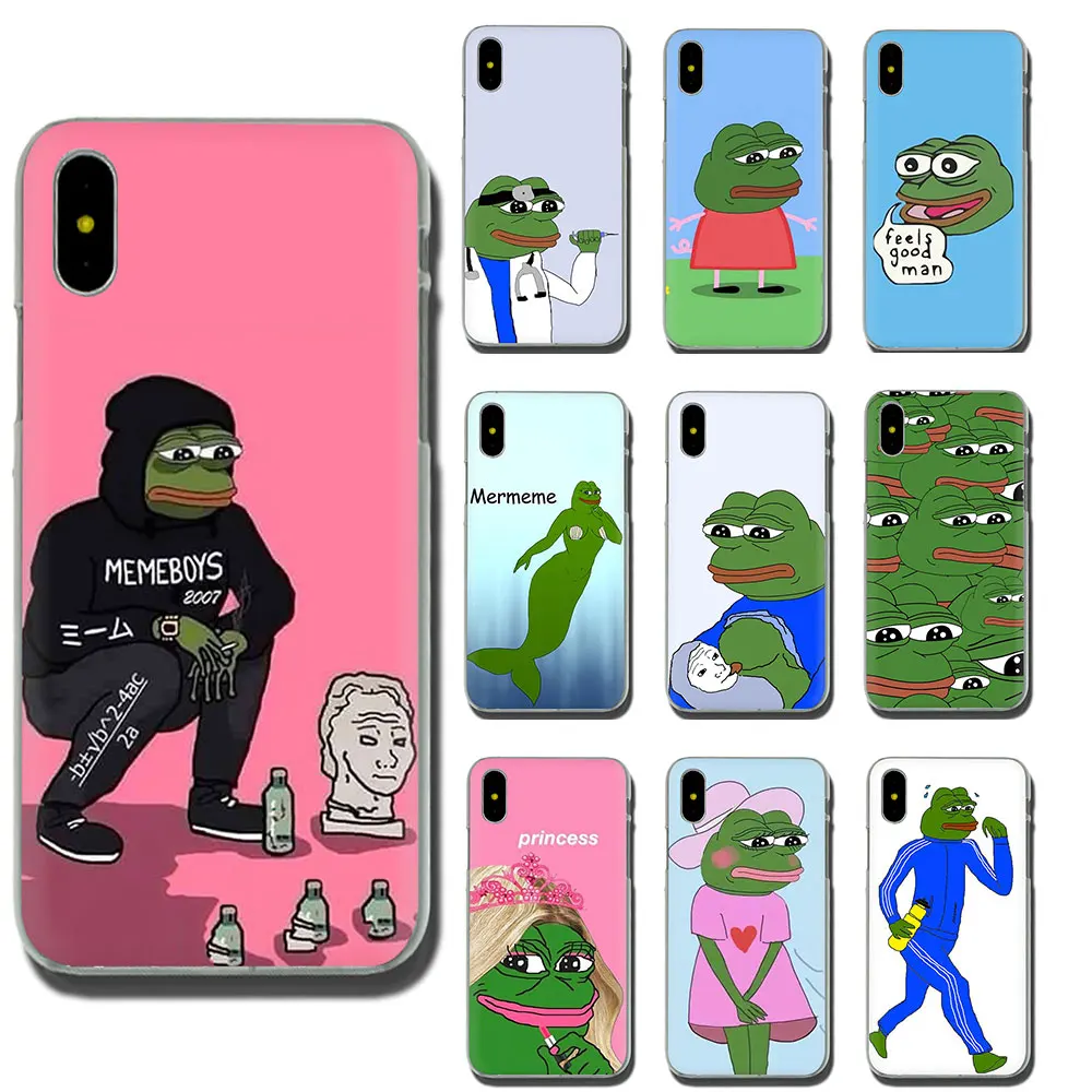 Internet Meme Smug Frog Pepe Hard Phone Case for Apple iPhone XR XS Max X 8 7 6 6S Plus