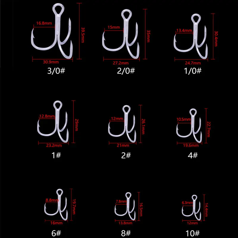 Balleo 20 шт./лот 1 #/2 #/4 #/6 #/8 #/10 CP точечный тройной крючок 2X прочный для большой морской