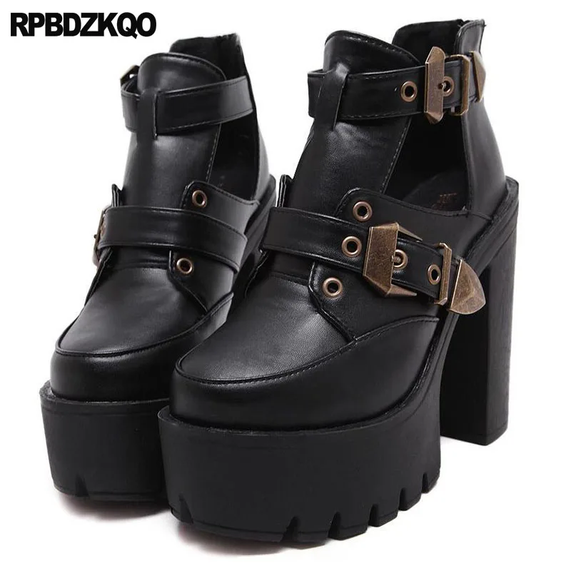 black biker booties