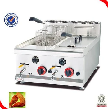 

Free shipping Commercial Counter top Gas fryer with 2 tank Device are preset to city gas,natural gas or LPG