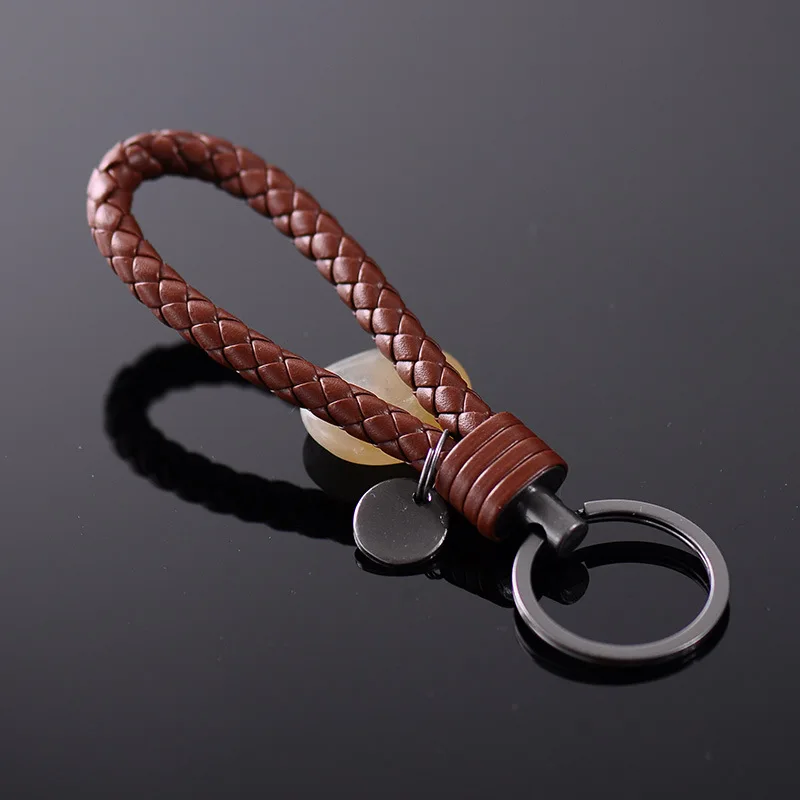 

ADOMANER Women Steel Key chain 2019 New Man Hand Knitting Couple Car Key ring Creative Leather Rope Trinkets Jewelry Wholesale