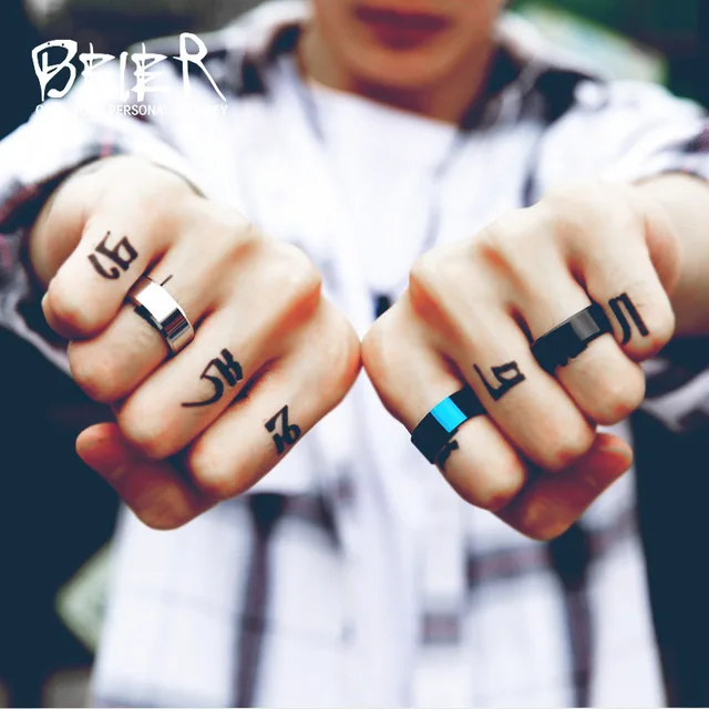 BEIER Silver Color Stainless Steel Hip hop Men ring High Polished Black 24k gold BEIER Silver Color Stainless Steel Hip hop Men ring High Polished Black 24k gold