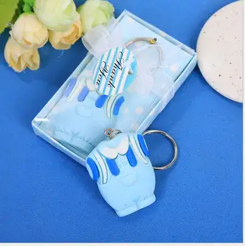 

(10pcs/Lot)Baby Shower Favors and Gift Cute Baby Boy Clothes Design Blue Keychain Favors Birthday Party Giveaways