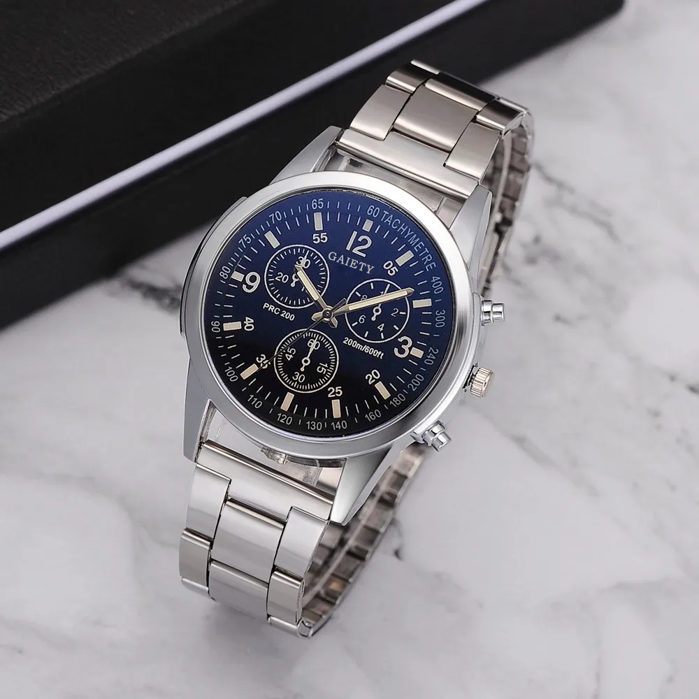 

GAIETY Fashion Men's Steel Belt Analog Sport Quartz Wrist Watch Men's watch Wrist Party decoration Business Watch gif for male m